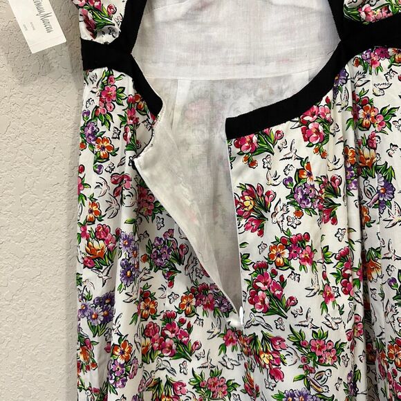 NWT NANETTE LEPORE A-Line Mini Dress Cut-Out Back in Multi Floral Print - Picture 8 of 13